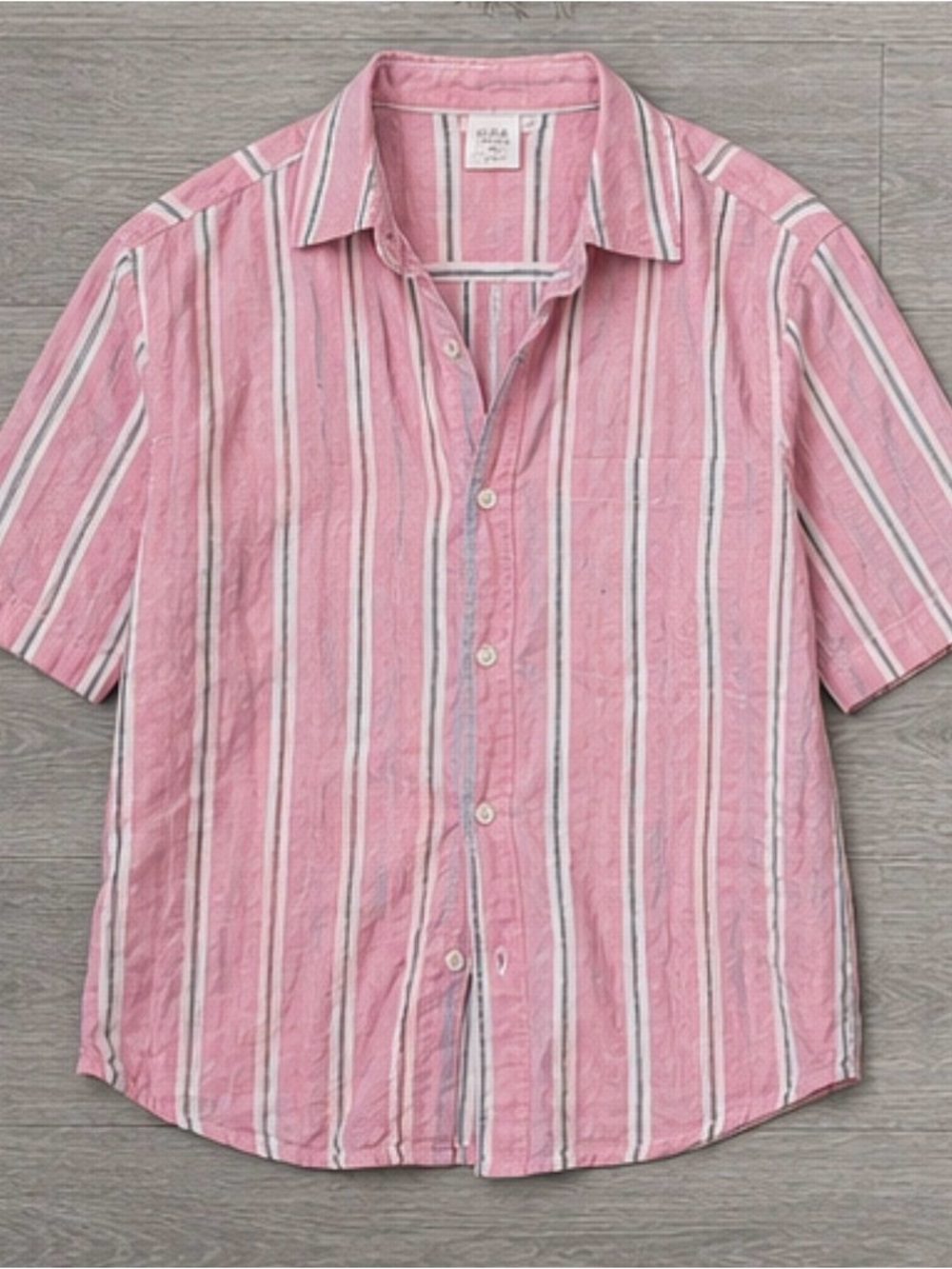 H&M Pink Striped Button-Up Shirt